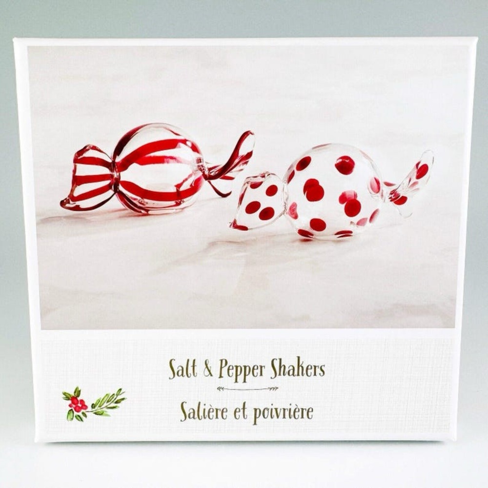 Pier 1 Red and White Candy Salt & Pepper Set